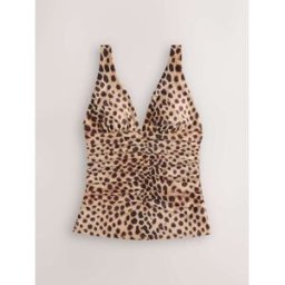 Next Haut de tankini froncé à décolleté plongeant et effet ventre plat Imprimé animal FR 40 (EU 38)