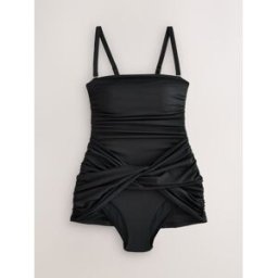 Next Maillot de bain bandeau gainant avec jupe Noir FR 38 (EU 36)