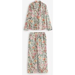Laura Ashley Laura Ashley Ellenbrook Satin Stripe Button Through Pyjamas crème FR 44 (EU 42)