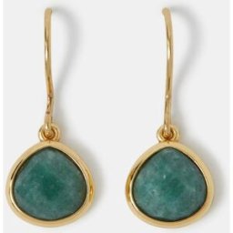 Accessorize Accessorize 14ct Aventurine Drop Earrings doré Un an