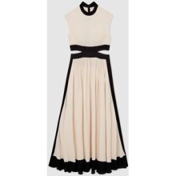 Reiss Reiss Keely Cut-Out Waist Contrasting Maxi Dress pâle FR 46 (EU 44)