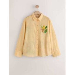 Next Chemise décontractée à manches longues en lin jaune FR 46 (EU 44)