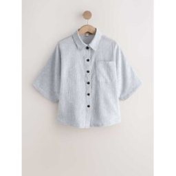 Next Chemise texturée à manches courtes en lin pâle FR 46 (EU 44)