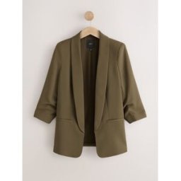 Next Blazer décontracté à manches froncées vert FR 36 Petite (EU 34 P)