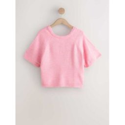 Next Poncho tricoté à dos torsadé Rose L (FR 46-48)