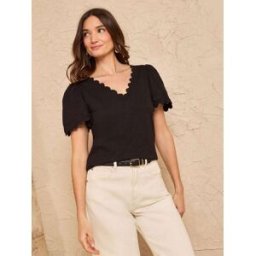 Love & Roses Love & Roses V-Neck T-Shirt Noir FR 44 (EU 42)