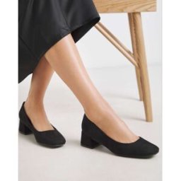 JD Williams Heavenly Soles By JD Williams Low Block Heels Court Shoes Noir EU 39 (UK 6)