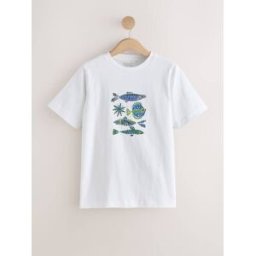 Next T-shirt épais à manches courtes et col rond pâle FR 50 Petite (EU 48 P)