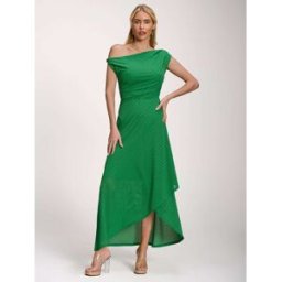 Jolie Moi Jolie Moi Textured Asymmetric One Shoulder Maxi Dress vert FR 42 (EU 40)