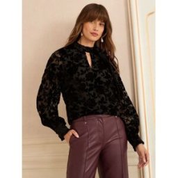 Love & Roses Love & Roses Long Sleeve Pussybow Blouse Noir FR 48 (EU 46)
