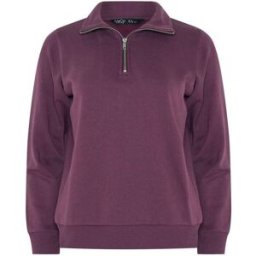 M & Co M & Co Petite Half Placket Sweatshirt violet FR 48 Petite (EU 46 P)
