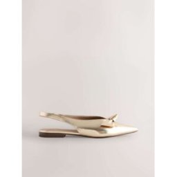 Next Chaussures plates à bout pointu et bride arrière en cuir Forever Comfort Effet métallisé EU 38 (UK 5)