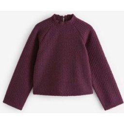 Next Pull col rond en velours à épaules tombantes et naud noué au dos rouge M Regular (FR 42-44)