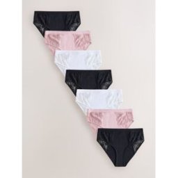 Next Lot de 7 culottes en modal et dentelle Noir FR 44 (EU 42)