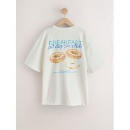 Next T-shirt Bagel à motif graphique pâle M Petite (FR 42-44)