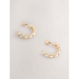 Next Mixed Metal Hoop Earrings argenté Un an