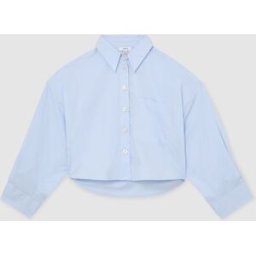 Reiss Reiss Solenge Cotton Cropped Long-Sleeve Shirt bleu FR 38 (EU 36)