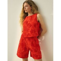 Next N. Premium Short en coton brodé de qualité supérieure rouge FR 54 Regular (EU 52 R)