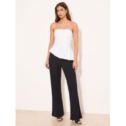Lipsy Lipsy Tailored Bandeau Peplum Straight Leg Jumpsuit pâle FR 42 (EU 40)