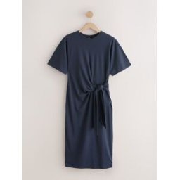 Next Robe t-shirt Ceinturée Mi-longue bleu FR 38 (EU 36)