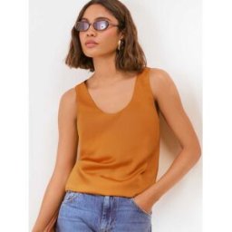 Friends Like These Friends Like These Satin Col dégagé Vest Top rouge FR 42 (EU 40)