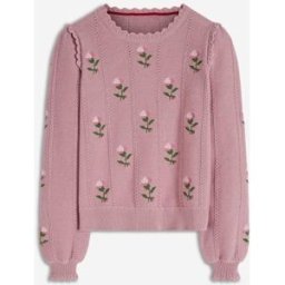 Boden Boden Valeria Crochet Trim Jumper Rose S (FR 38-40)