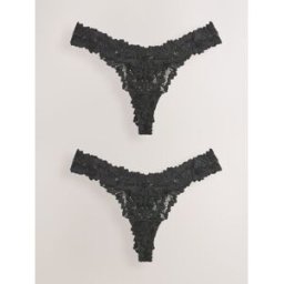 Next Lot de culottes en dentelle confort ultime 2 Noir FR 40 (EU 38)