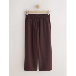 Next Pantalons jupes-culottes extensible en lin mélangé Brun FR 38 Regular (EU 36)