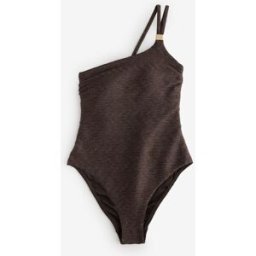 Mint Velvet Mint Velvet Tummy Control One Shoulder Swimsuit Brun FR 46 (EU 44)
