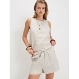 River Island River Island Linen Blend Shorts naturel L (FR 46-48)