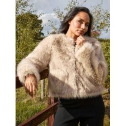 South Beach South Beach Faux Fur Double Pocket Jacket Brun L (FR 46-48)