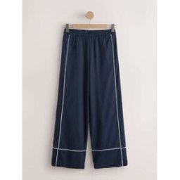Next Pantalons amples en lin riche avec passepoil bleu FR 40 Regular (EU 38 R)