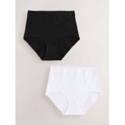 Next Culottes rafraîchissantes en coton adaptées à la ménopause 2 Pack Noir FR 44 (EU 42)