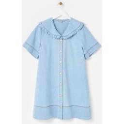 Oliver Bonas Oliver Bonas Light Frill Sailor Collar Denim Mini Dress bleu FR 36 (EU 34)
