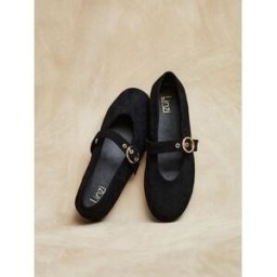 Linzi Linzi Nova Wide Fit Mary Jane Style Flats Noir EU 40 (UK 7)