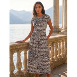 Roman Roman Abstract Print Midi Dress Noir FR 40 (EU 38)