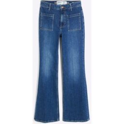River Island River Island High Waisted Relaxed Flare Jeans bleu FR 46 Short (EU 44 S)