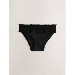 Next Bas de bikini froncé à jambes montantes Noir FR 52 (EU 50)