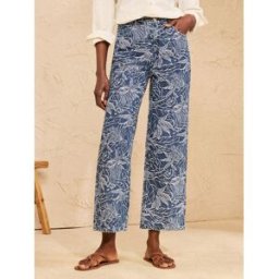 Love & Roses Love & Roses Wide Leg Jeans With Floral Jacquard Detail bleu FR 46 Regular (EU 44 R)