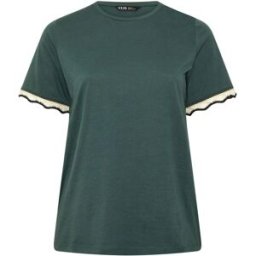 Yours Curve Yours Curve Metallic Crochet Trim T-Shirt vert FR 48 (EU 46)
