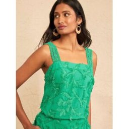 Love & Roses Love & Roses 3D Palm Print Cami vert FR 38 (EU 36)