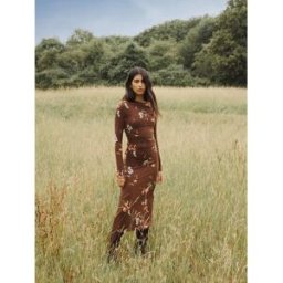 Nobody's Child Nobodys Child Long Sleeve Laurella Midi Dress Brun FR 46 (EU 44)
