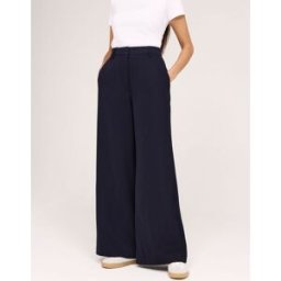 Finery Finery Addie Twill Wide Leg Trousers bleu FR 54 Short (EU 52 S)