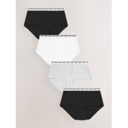 Next Lot de 4 culottes à logo en coton Noir FR 36 (EU 34)