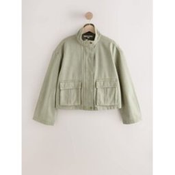 Next Veste utilitaire en coton à col cheminée vert XS (FR 36)