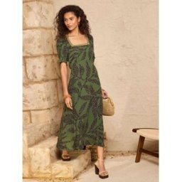 Love & Roses Love & Roses Sequin Trim Square Neck Midi Dress vert FR 44 (EU 42)