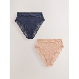 Next Lot de culottes hautes en dentelle 2 naturel FR 40 (EU 38)