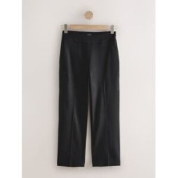 Next Pantalon slim court habillé en lin Noir FR 48 Petite (EU 46 P)