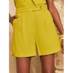 Love & Roses Love & Roses Linen Look Shorts vert FR 48 (EU 46)