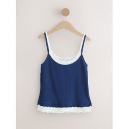 Next Gilet superposé en jersey lavé bleu XL (FR 50-52)